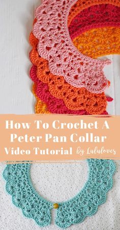 how to crochet a peter pan collar video tutorial by juliawers