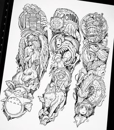 an image of some tattoos drawn on paper