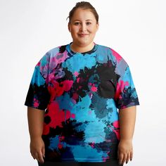 Pink and Blue Paint Splatter Plus Size Unisex T-Shirt – BigTexFunkadelic Relaxed Fit Paint Splatter T-shirt With Crew Neck, Black Paint Splatter T-shirt For Summer, Multicolor Paint Splatter Crew Neck Top, Relaxed Fit Paint Splatter Crew Neck T-shirt, Relaxed Fit Crew Neck T-shirt With Paint Splatter, Graphic Tee With Paint Splatter And Short Sleeves, Summer Short Sleeve T-shirt With Paint Splatter, Multicolor Paint Splatter Crew Neck T-shirt, Multicolor Crew Neck T-shirt With Paint Splatter