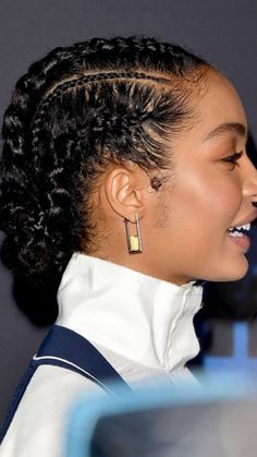 Yara Shahidi Cornrows, Natural Hair Stitch Braids, Washday Hairstyles, Yara Shahidi Hairstyles, Yara Shahidi, Braided Cornrow Hairstyles, Hairdos For Curly Hair, Beautiful Braids, Hair Affair