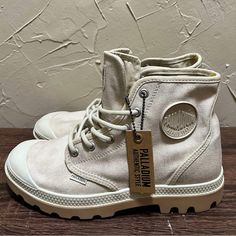 New Without Box Palladium Boots Originally $85 Palladium Pampa Hi, Palladium Shoes, Palladium Boots, Moto Boots, Wax, Women Shoes, Cream, Boots, Women Shopping