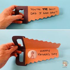 father's day card made out of an old pair of scissors with the words you're the best dad i ever saw