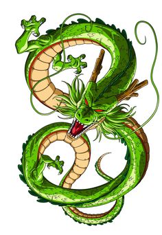 a green dragon with its mouth open on a white background