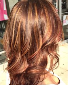 Copper Highlights, Copper Hair Color, Hair Color Auburn, Hair Color Highlights, Auburn Hair, Brown Hair With Highlights