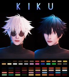 two anime avatars with different colored hair and black clothing, one is wearing sunglasses