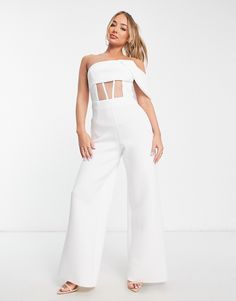 Jumpsuits & Rompers by ASOS DESIGN Minimal effort, maximum payoff Bandeau style Draped panel at shoulder Cut-out detail Zip-back fastening Wide leg Regular fit Drape Panel, Shoulder Cut, Design Minimal, White Style, Playsuit Jumpsuit, Jumpsuits For Women, Jumpsuit Romper, Overalls, Cut Out