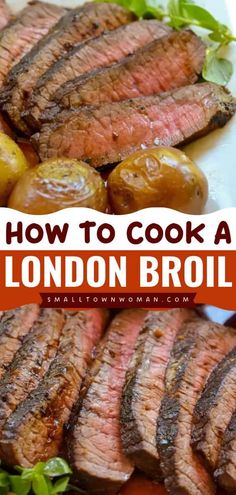 how to cook a london broil steak on a plate with olives and lettuce