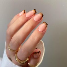 Brown French Tip Acrylic Nails, Om Nails, Inspiration Nails, Polished Hair, Glitter Gel Polish, Nails Now, French Tip Acrylic Nails, Animal Print Nails, Vacation Nails