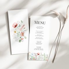 Add a touch of natural beauty to your wedding reception with the Tiny Wildflower Meadow Wedding Menu Card from our Wildflower Meadow Wedding Collection. Featuring a vibrant array of wildflowers arranged in a charming meadow-like fashion, this menu card captures the essence of the great outdoors and evokes a sense of rustic charm and romance.

The Wildflower Meadow Wedding Menu Card is personalized with your own menu items in a modern boho font, adding a touch of elegance to your wedding table setting. 

This menu card is not only functional but also adds a stylish touch to your wedding décor. Whether you're having a rustic outdoor wedding or a bohemian chic indoor ceremony, the Wildflower Meadow Wedding Menu Card is the perfect choice for adding a touch of natural beauty to your special da Chic Wildflower Wedding, Wedding Table Menu Cards, Wedding Table Menus, Boho Fonts, Rustic Outdoor Wedding, Earthy Wedding, Wedding Place Settings, Wedding Menu Cards, Gift Table