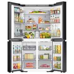 an open refrigerator filled with lots of food