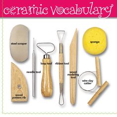 the contents of a ceramic vocaculary are shown in this image, with instructions to make them