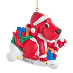 Clifford The Big Red Dog™ Christmas Tree Ornament Clifford The Big Red Dog, Dog Character, Toy Sack, Old World Christmas Ornaments, Christmas Light Ornament, Santa Suit, Dog Christmas Ornaments, Lighted Ornaments, Kurt Adler