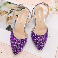 Category:Wedding Shoes,Pumps; Upper Materials:PU; Embellishment:Crystal; Heel Type:Sculptural Heel,Fantasy Heel; Gender:Women's; Toe Shape:Pointed Toe; Type:Bridal Shoes; Style:Luxurious; Heel Height(inch):1-2; Outsole Materials:Rubber; Production mode:Self-produce; 2024 Trends:Bling Bling; Foot Length:; Foot Width:; Size chart date source:Provided by Supplier.; US Size:null; UK Size:14.5; EU Size:50 Wedding Shoes Pumps, Wedding Shoes Sandals, Sparkle Shoes, Party Heels, Crystal Shoes, Bridesmaid Shoes, Wedding Sandals, Womens Wedding Shoes, Slingback Heel