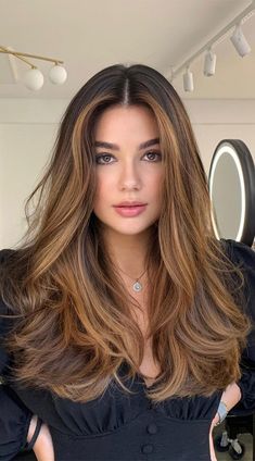 blonde highlights, brown hair with blonde highlights, brown hair, brown hair ideas, blonde highlights with brown hair, hair color ideas Blonde Highlights On Pale Skin, Indian With Blonde Hair, Remy Human Hair Wigs, Highlights Brown Hair, Hair Brown, Ombre Balayage, Balayage Highlights