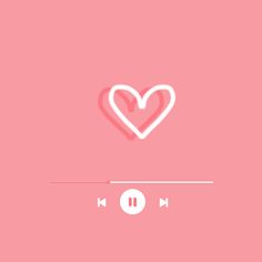 a pink background with a white heart on the left and an audio player on the right