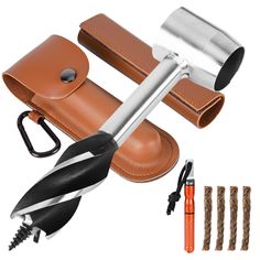 an image of a tool set up with leather case and tools to make it easier for cutting