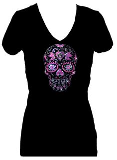 This is an embellished V Neck Woman's fashion cotton tee shirt. This trendy novelty super soft tee has a slimming comfort tight fit with stretch that flatters all body types.: Size Small fits size 2-4 - chest size 32-34, Medium fits size 4-6 chest size 34-36, Large fits size 6-8 - chest size 36-38, 1X fits size 10-12 chest size 38-40, 2X fits size 14-16 - chest size 40-42, 3X fits size 16-18..chest size 42-44. These are NOT plus size shirts Fitted Rhinestone Crew Neck T-shirt, Fitted Crew Neck T-shirt With Rhinestones, Fitted Glitter Print Cotton Top, Fitted Cotton Top With Glitter Print, Fitted Crew Neck T-shirt With Glitter Print, Fitted Casual Top With Glitter Print, Fitted Glitter Print Cotton T-shirt, Fitted Short Sleeve Tops With Glitter Print, Houska Castle