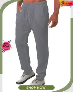 Men's Linen Pants Trousers Summer Pants Beach Pants Drawstring Elastic Waist Plain Breathable Soft Casual Daily Holiday Linen / Cotton Blend Fashion Streetwear Black White Micro-elastic Solid Color Drawstring Harem Pants For Vacation, Summer Sweatpants With Drawstring, Leisure Solid Color Pants With Drawstring, Casual Gray Cargo Pants For Summer, Leisure Solid Pants With Drawstring, Casual Non-stretch Pants With Drawstring, Solid Color Leisure Pants With Drawstring, Solid Drawstring Pants For Leisure, Gray Elastic Waistband Sweatpants For Summer