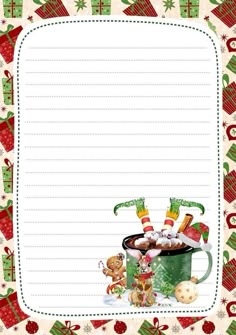 Christmas Stationary Printable, Christmas Party Invitations Printable, Christmas Stationary, Printable Paper Patterns, Homemade Recipe Books, Recipe Book Design, Stationary Printable, Recipe Book Templates, Lined Writing Paper