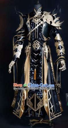 Costumes Male, Female Swordsman, Black Armour, Knight Errant, Ancient China Clothing, Steampunk Armor, Knight Outfit, China Ancient, Magic Clothes