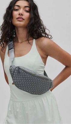 Neoprene sling bag with zipper closure. The ultimate accessory for the fashion forward active woman on the go! Can be worn as a sling bag or belt bag. Bag With Zipper, Active Women, Sling Bag, Belt Bag, The Fashion, The Go, Fashion Forward, Black And Grey, Zipper