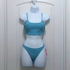 Baby Blue Bikini Swimwear..Beach..Swim..Summer..Bathingsuit Set. Nwt...Size Small...See Photos For Care Details...041323b6 Blue Seamless Beachwear Swimwear, Turquoise Tankini For Swimming Beachwear, Turquoise Beachwear Tankini For Swimming, Blue Bra-friendly Swimwear For Poolside, Blue Seamless Tankini For Beach Party, Blue Seamless Tankini For Beachwear, Blue Seamless Summer Tankini, Blue Bra-friendly Tankini For Poolside, Blue Seamless Tankini For Pool