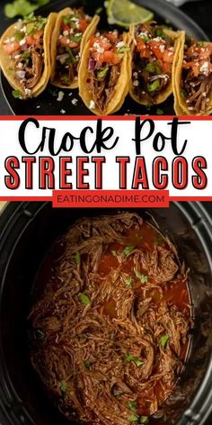 the crock pot street tacos are ready to be eaten