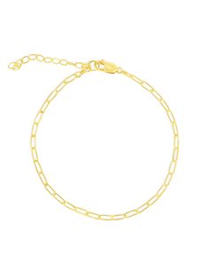 This dainty paper clip bracelet is so cute, you'll never want to take it off! Add it to your stack and you're sure to get some compliments. Details 14k gold fill 6" with 1" extension chain Chic Adjustable Paperclip Link Bracelet, Classic Everyday Paperclip Bracelet With Delicate Chain, Modern Everyday Gold Bracelet With Box Chain, Trendy Link Paperclip Bracelet With Adjustable Chain, Paperclip Bracelet With Rectangular Links And Lobster Clasp, Trendy Adjustable Link Paperclip Bracelet, Trendy Link Chain Bracelet With Lobster Clasp, Modern Gold Cable Chain Bracelet For Everyday, Chic Paperclip Chain Link Bracelet With Adjustable Chain