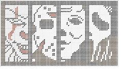 a cross stitch pattern with letters and numbers