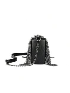 Introducing our Sleek and Stylish Gothic Skull Head Crossbody Bag for Women. Made with high-quality materials, this bag is perfect for the modern woman looking for a touch of gothic style. With its unique skull head design, this crossbody bag will add a bold and edgy statement to any outfit. Stay fashionable and organized with this must-have accessory. Color : Black Magnetic : Yes Type : Square Bag Bag Size : Mini Pattern Type : Plain Closure Type : Magnet Material : Pu Gothic Party Bag With Zipper Closure, Gothic Crossbody Shoulder Bag With Zipper, Gothic Crossbody Shoulder Bag With Zipper Closure, Gothic Rectangular Shoulder Bag With Zipper Closure, Punk Rectangular Shoulder Bag For Party, Punk Style Rectangular Shoulder Bag For Party, Gothic Large Capacity Shoulder Bag, Edgy Rectangular Shoulder Bag For Party, Punk Style Rectangular Party Shoulder Bag