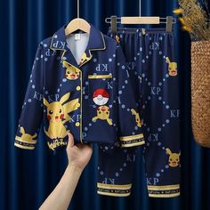 Anime Pajamas Set Long-Sleeved Cartoon Spring and Autumn Boy Sleepwear Suit Student Kids Clothes Gift - Lusy Store LLC Anime Pajamas, Autumn Cartoon, Stylish Pajamas, Boys Sleepwear, Cozy Pajamas, Autumn Night, Matching Pants, Pajamas Set, Sleepwear Robe