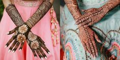 two women with henna tattoos on their hands