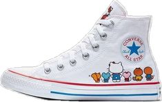 Cute White Sneakers With Cartoon Print, White High-top Sneakers With Cartoon Print, Casual White Sneakers With Character Print, Playful White Converse Sneakers, Converse All Star, Chuck Taylor All Star, Stylish Sneakers, Chuck Taylor, Chuck Taylors