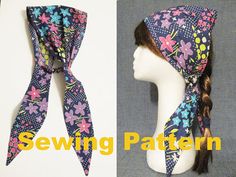 summer sun headband sewing pattern pdf, woven fabric double layer tie back head covering, single lay Headcovering Pattern, Sun Headband, Headband Sewing Pattern, Headband Sewing, Scarf Sewing Pattern, Chemo Head Scarf, Summer Headband, Summer Headbands