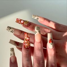 Mexican Nail Art, Mexican Aesthetic, Time Nails, Nailinspo Nailart, Hippie Nails, Aesthetic Nails, Unique Acrylic Nails, Gem Nails, Hot Nails