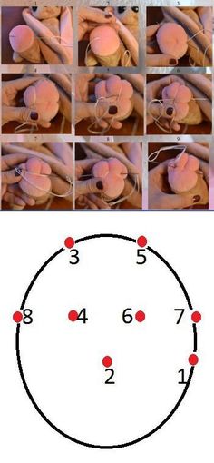 the instructions for how to make a stuffed animal with numbers on it's face