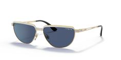 Frame: Top Silver/Gold; Lens: Dark Blue; Frame material: Metal Roxable Vogue Sunglasses, Nose Shapes, Raise The Bar, Vogue Eyewear, Sunglass Hut, Bar Top, Color Lenses, Blue Lenses, 90s Style