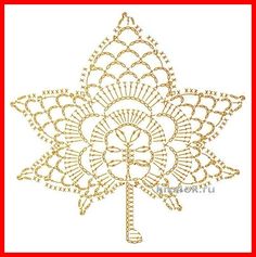 a gold colored crochet design with a cross on it's center piece