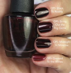 Dark Opi Nail Colors, Mocha Cherry Nails, Dark Nails For Fall, Dark Cherry Nails, Opi Black Cherry Chutney, Moody Nails, Oxblood Nails, Dark Red Nail Polish, Opi Nail Polish Colors