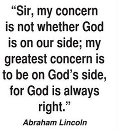 abraham lincoln quote about god's right