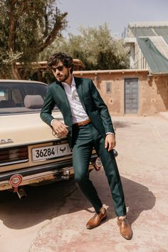 Dark Green Suit Men, Olive Green Suit, Stylish Mens Suits, Wedding Outfit Men