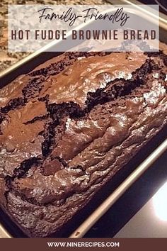 a loaf of chocolate bread sitting on top of a pan