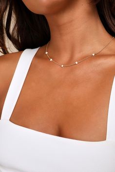 Gold Wedding Jewelry Ideas For Bride, Gold And Pearl Necklace, Dainty Gold Chain, Simple Pearl, Gold Wedding Jewelry, Gold Pearl Necklace, Accessories Jewelry Necklace, Gold Chain Necklace, Bridal Necklace