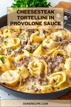 This Cheesesteak Tortellini in Provolone Sauce is the perfect marriage of two comfort food classics: the savory, hearty flavors of a Philly cheesesteak and the rich, creamy goodness of cheesy tortellini. It’s a one-pan dish that’s quick, indulgent, and sure to become a family favorite. Perfect for weeknight dinners or a cozy weekend treat! Easy Peasy Recipes, Tortellini Recipes, Tortellini Pasta, Beef Pasta, Pasta Ingredients, Cheesy Pasta, Philly Cheesesteak, Cheese Tortellini, Slices Recipes