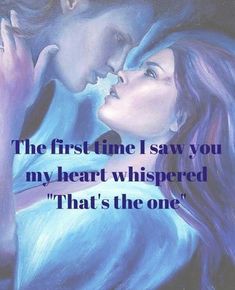 two women kissing each other with the caption that reads, the first time i saw you my heart whispered that's the one