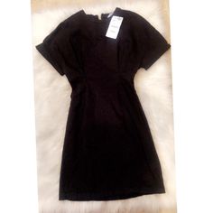 Casual Black Dress By Zara Perfect For Any Occasion! Just Accessorize! Brand New! Taking Offers! Black Short Sleeve Dress For Spring Workwear, Black Short Sleeve Dress For Work, Casual Black Mini Short Sleeve Dress, Black A-line Short Sleeve Dress For Work, Black Short Sleeve Work Dress, Spring Black Short Sleeve Dress For Work, Black Short Sleeve Workwear Dress, Casual Black Sheath Mini Dress, Lined Short Sleeve Mini Dress For Work