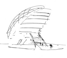 a drawing of a boat in the water with sails on it's back end