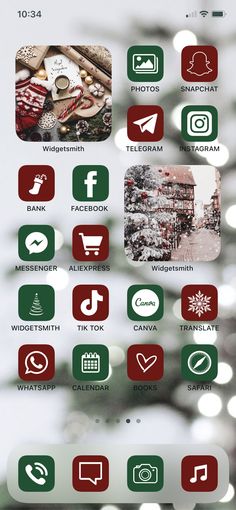 the christmas theme is displayed on an iphone