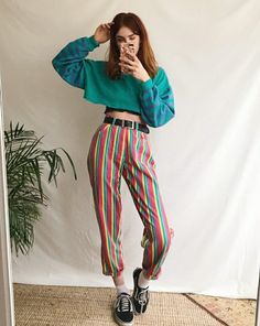 Aesthetic Ropa, Colored Pants, Moda Vintage, Mode Inspo, Look Vintage, Outfit Goals, Looks Vintage