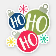 christmas ornament stickers with the words ho ho